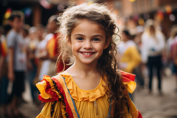 Fototapeta premium Colombian festivities, colorful months of the year, Christmas, Feria de Cal, explosion of music and color, enjoy the famous Carnavales de Barranquilla. happy, emotion, incredible beautiful