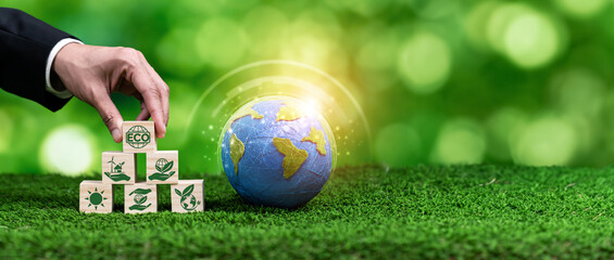 Corporate commitment to ESG or CSR to reduce carbon emission and adopting eco friendly clean...