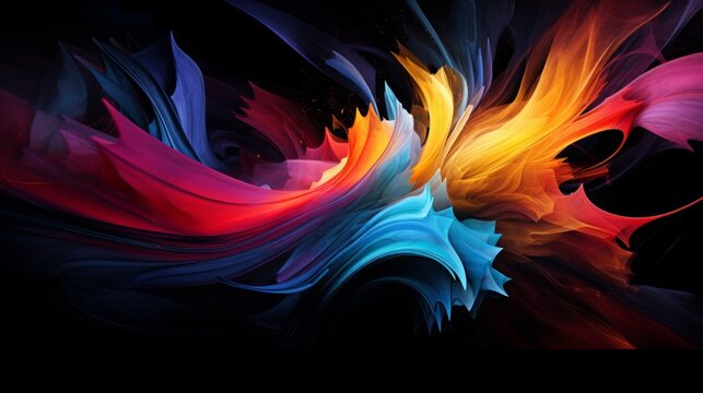 abstract, black background, vivid images, copy space, 16:9