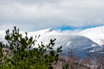 snow covered mountains