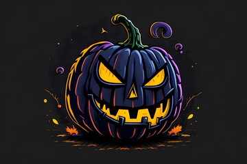 Halloween pumpkin Background, Generative Ai