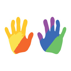handprint paint colors rainbow design
