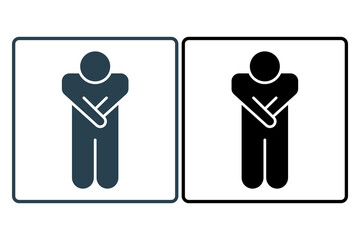 shyness icon. human shy. solid icon style. simple vector design editable