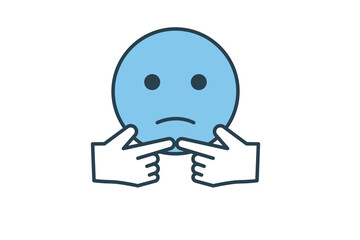 shyness icon. icon related to confusion. flat line icon style. simple vector design editable