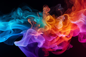 Obraz premium Abstract white smoke in motion. Smoke, Cloud of cold fog in black background. Light, white, fog, cloud, black background