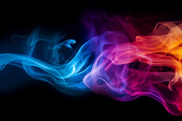 Fototapeta premium Abstract white smoke in motion. Smoke, Cloud of cold fog in black background. Light, white, fog, cloud, black background