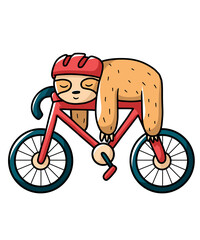 Sloth Sleepy Cute Funny Bicycle