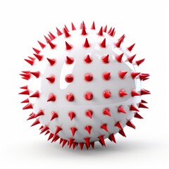 Stunning Close-Up: Vibrant Red Spots on Pristine White Ball - A Study in Contrast Generative AI
