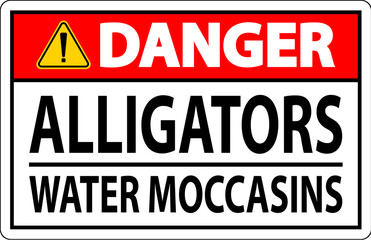 Danger Sign Alligators - Water Moccasins