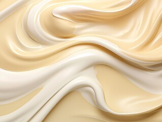 Obraz premium Delicious Scoop of Cream on Pristine White Backdrop - An Irresistible Treat! Generative AI