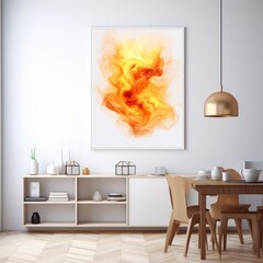 Stunning Display: Unleashing the Power of Fire Over White Backdrop! Generative AI