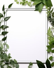 Enchanting Green Foliage - A Harmony of Nature in Monochrome Framed Artwork Generative AI
