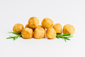 Breaded Chicken Inner Fillet on a White Background,Chicken Breaded Raw Meat.Chicken Breaded Fillet.Fast food. Fast cooking. Breaded chicken nuggets. Homemade food at home.