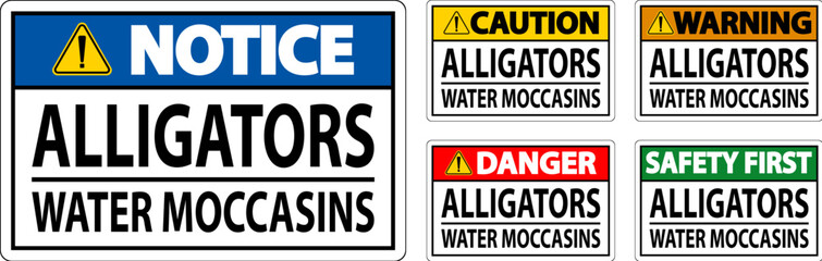 Danger Sign Alligators - Water Moccasins