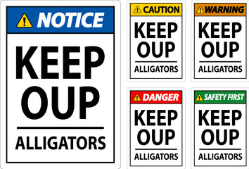 Alligator Warning Sign: Danger Keep Out - Alligators
