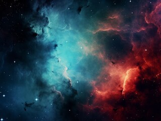 Fototapeta premium Mesmerizing Dance of Celestial Nebulas and Galaxies: The Universe's Infinite Symphony Generative AI