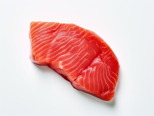 Delectable Salmon Steak: Perfect White Plate Presentation! Generative AI