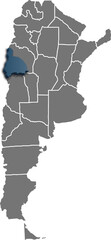 SAN JUAN MAP ARGENTINA DEPARTMENT ISOMETRIC MAP