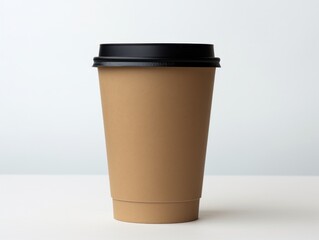 Unveiling the Beauty of Simplicity: A Close-Up View of a Paper Cup Isolated on a Pristine White Background Generative AI