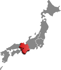 KANSAI MAP JAPAN DEPARTMENT ISOMETRIC MAP