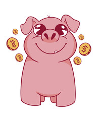 Obraz na płótnie Canvas Pig Bank Coin Money
