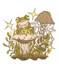 Frog Mushroom forest