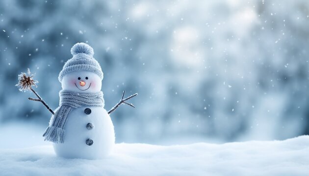 snowman on the snow 