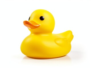 Unveiling the Minimalist Beauty: White Rubber Duck Isolated on a White Background Generative AI