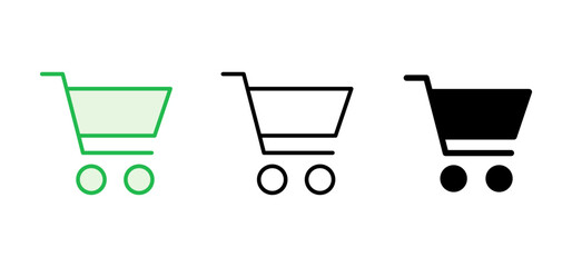 Shopping icon set. Shopping cart icon. Trolley icon vector