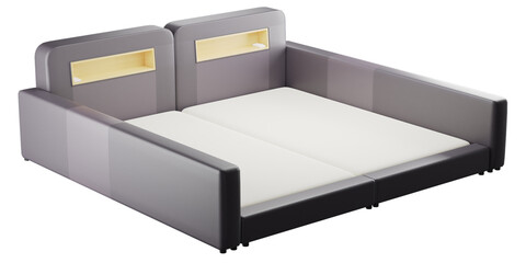 Modern Elegance: Bed  for Stylish Living Spaces transparent png white background bedroom furniture architectural visualization interior