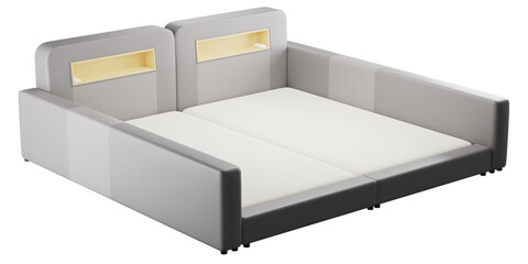 Modern Elegance: Bed  for Stylish Living Spaces transparent png white background bedroom furniture architectural visualization interior