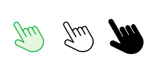 Hand click icon set. pointer icon vector. hand cursor icon vector