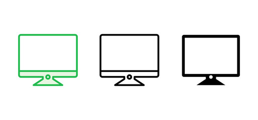Computer icon set. computer monitor icon vector.