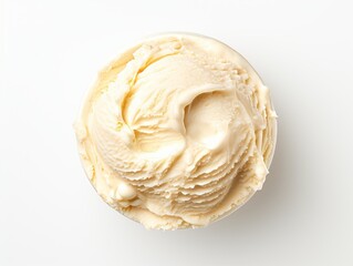 Experience the Luscious Simplicity: Premium Vanilla Ice Cream Captured in Pure White Aesthetics! Generative AI