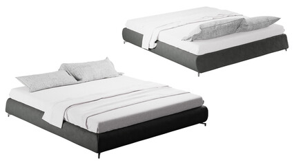 Modern Elegance: Bed  for Stylish Living Spaces transparent png white background bedroom furniture architectural visualization interior