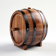 Unveiling Elegance: Captivating Aesthetics of a White Wooden Wine Barrel Generative AI