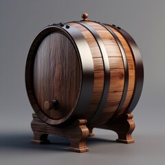 Discover the Art of Winemaking: Stunning Close-Up of a Vintage Wooden Barrel Generative AI