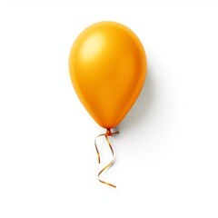 Bright Yellow Balloon Pops Against Pure White Backdrop: Minimalistic Design Inspiration Generative AI