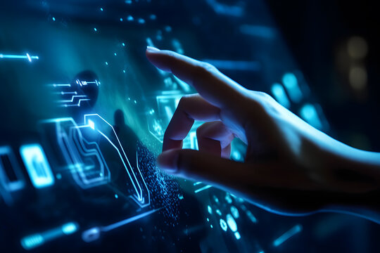 Data Processing, digital technology, internet network technology concept. Neural network AI generated
