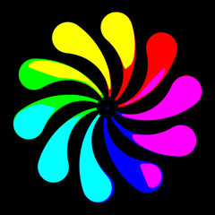 Multi colored curved lines. Illustration.