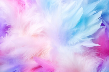 Obraz premium Vibrant Abstract Feather Rainbow Patchwork Background - Creative Spectrum Design Created with Generative AI Tools