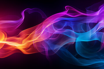 Vibrant Colorful Smoke Artistry on Mysterious Dark Background - Created with Advanced AI Techniques
