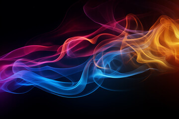 Obraz premium Vibrant Colorful Smoke Artistry on Mysterious Dark Background - Created with Advanced AI Techniques