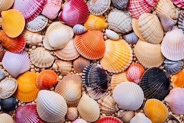 Vibrant Seashell Collection - Created with Generative AI Tools