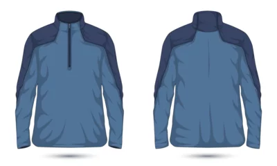 Fotobehang Casual quarter zip sweatshirt mockup front and back view © Ancala