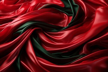Obraz premium Vibrant Red and Green Patterned Fabric - Premium Quality Textile for Crafts, Fashion, and Home Decor