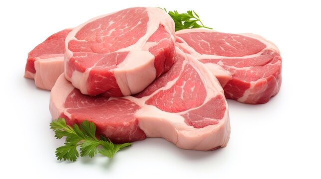 Photo of actual pork meat, providing a genuine visual on a white background