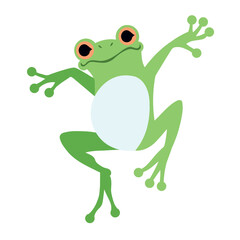 young frog posing on white background