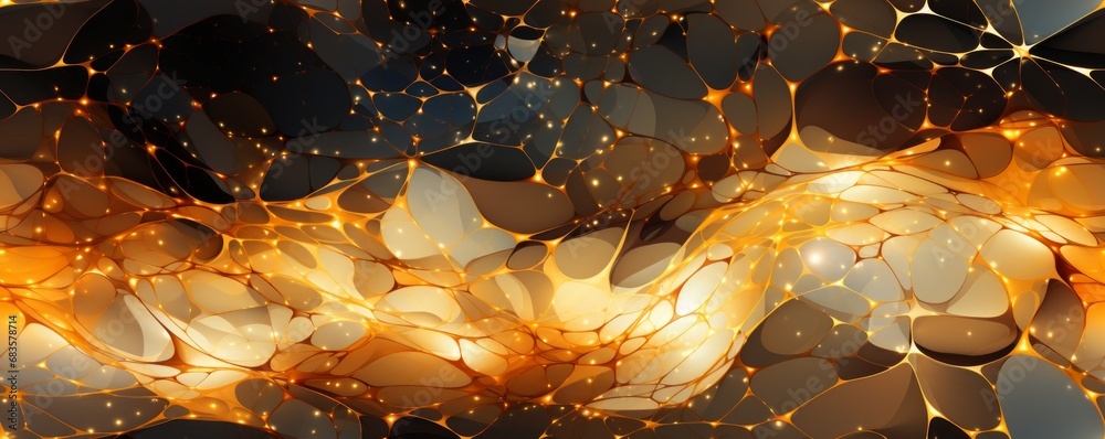 Wall mural a seamless tile of abstract white and gold luminous pattern. generative ai.