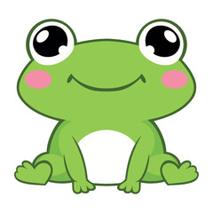 young frog cartoon happy
